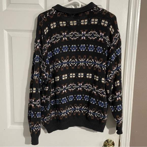 BENETTON Mens Polo Neck Sweater Multicolor Pullover Long Sleeve - Picture 6 of 10